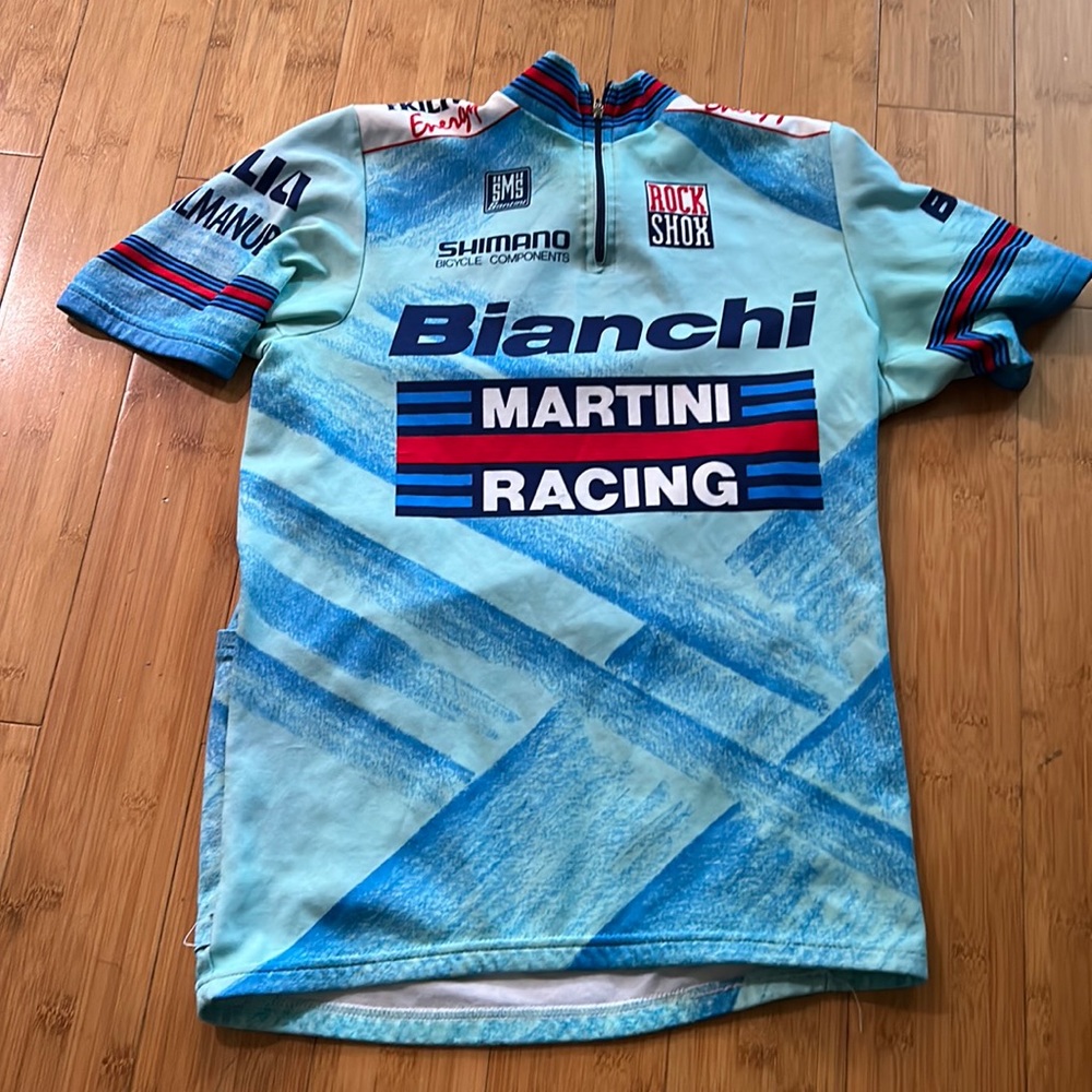 Retro Santini SMS Bianchi Martini Racing
Cycling Jersey Shirt size M